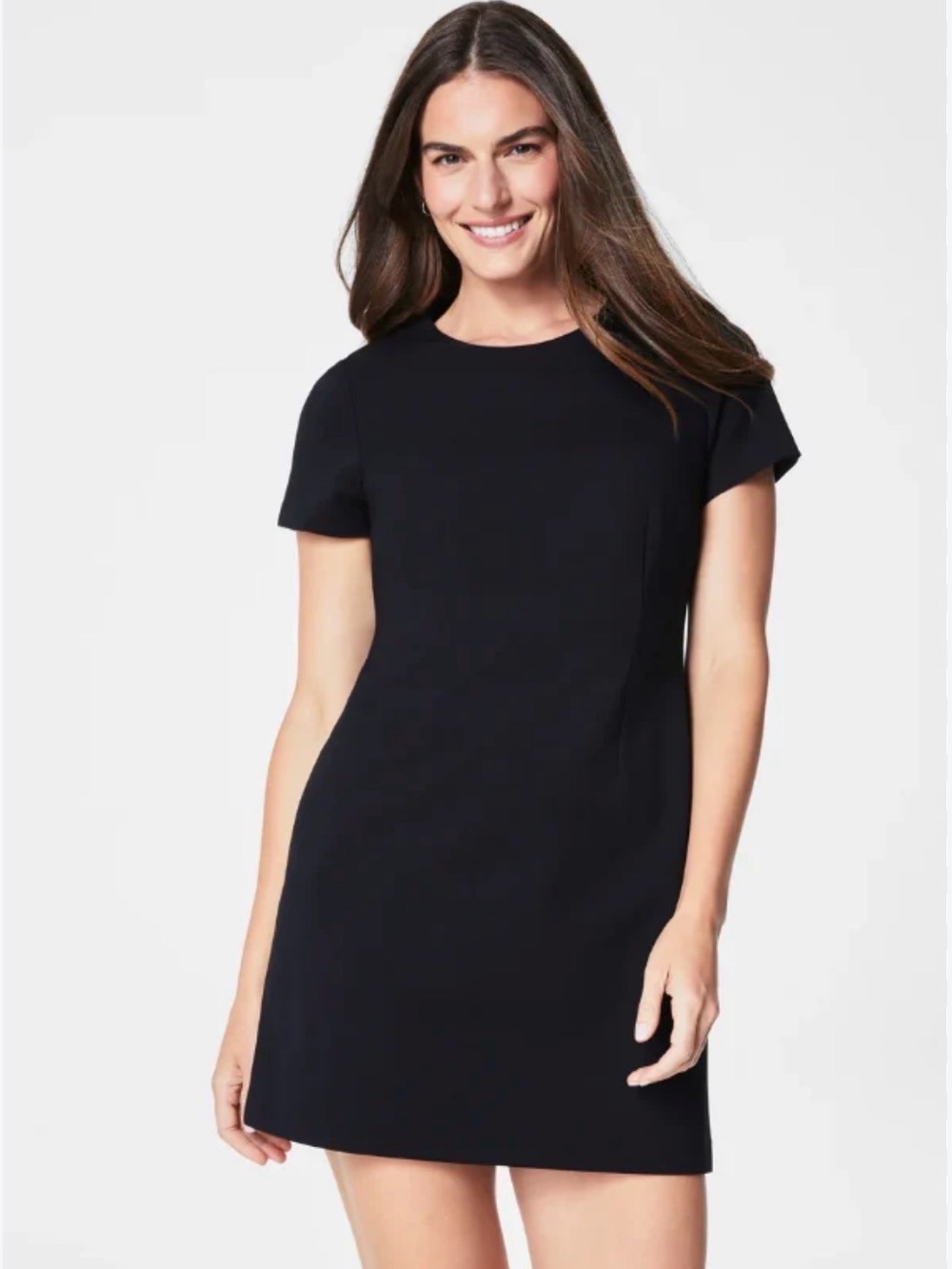 SPANX Classic Short-Sleeve Black Shift Dress